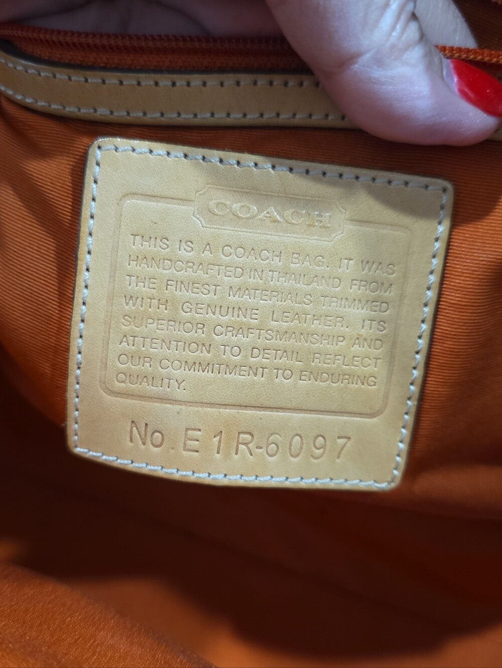 Coach Signature Tan Canvas Shoulder Handbag 6097 Leather Trim Vintage Authentic - Picture 12 of 13